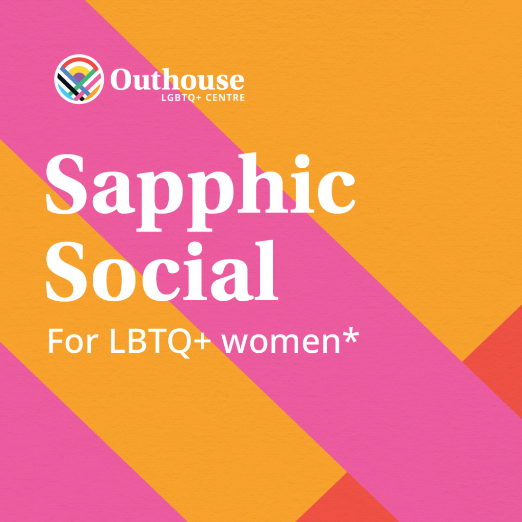 Graphic promoting a Sapphic social event.