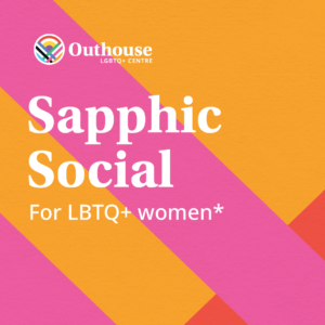 Graphic promoting a Sapphic social event.